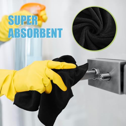 Nuenen Car Microfiber Clean Cloths, Black, 16 x 16 Inch, 60 Pcs - color: Black, size: 16 x 16 inches