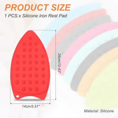 PATIKIL Silicone Iron Rest Pad, Multipurpose Hot Heat Resistant Iron Rest Plate Protective Pad for Ironing Board Hot Resistant Steamer Steam Compact Mat, Red - color: Red