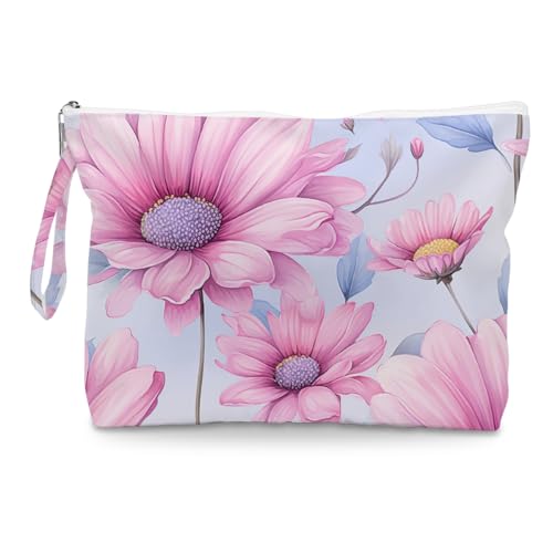Fokongna Floral Print Wet Bag, Small Portable Waterproof Multi-Functional Organizer for Women, Blush Pink Large Daisy, Ideal for Daily, Beach & Travel - color: Blush Pink Large Daisy