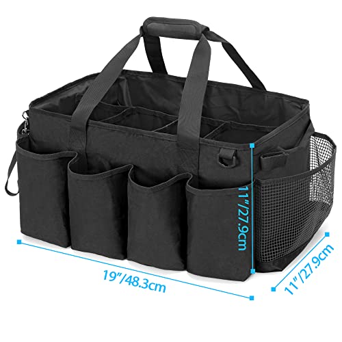 HODRANT Extra-Large Cleaning Caddy with Handles & Multi Pockets - color: Black