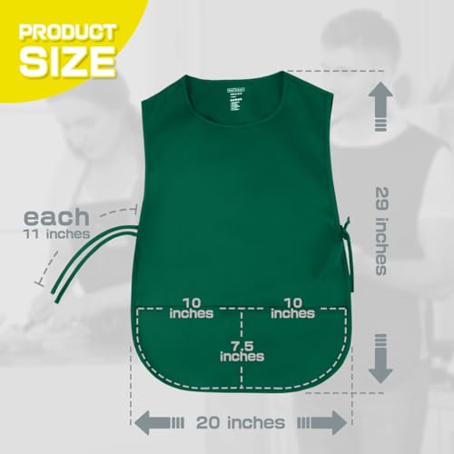 ROTANET Cobbler Apron for Women with Pockets, Waterproof Art Smock Aprons - color: Green