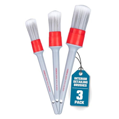 Chemical Guys, All in the Details Interior Detailing Brush Set, 3-Piece - style: Interior Brushes