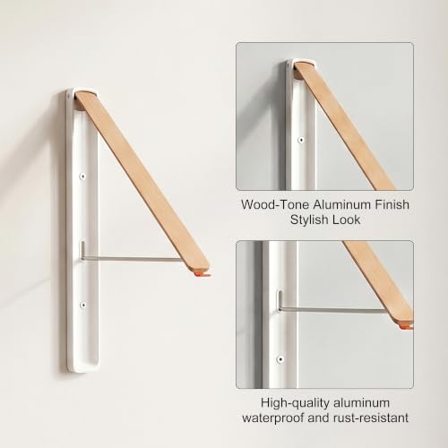 RFOUO White Foldable Wall Mounted Clothes Drying Rack,Laundry Hanger,1 Pack - size: 1 Pack