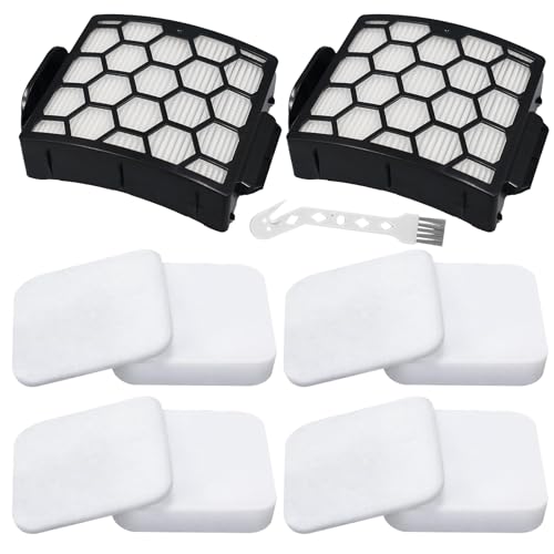 LA502 Filter Replacement for Shark LA300 LA301 LA322 LA500 LA555 LA500WM LA455 LA702 LA360 LA362 LA351 LA401 Rotator Lift-Away ADV DuoClean Upright Vacuum, Part XFFK320 & XHF320, 2 HEPA 4 Foam - style: 4+2 Pack Filters