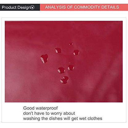 PU Kitchen Oil and Waterproof Aprons for Women with Pocket for Cooking Washing - color: Coffee