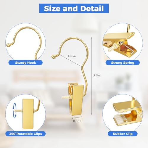 30 Pack Gold Hangers for Closet, Clips Hangers with Hooks, Clothes Pin - color: Gold, size: 30pcs