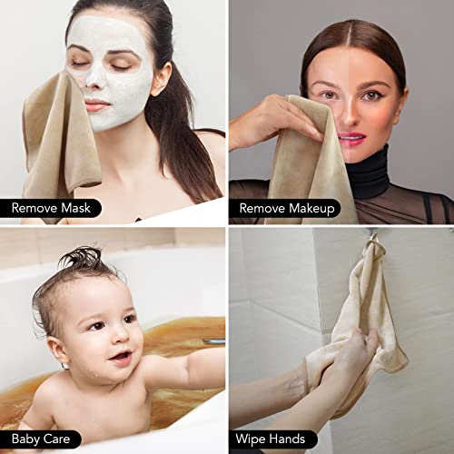 SINLAND Microfiber Facial Cloths Fast Drying Washcloth 12inch x 12inch (6pack, Cream) - color: Cream, size: 1 Count (Pack of 6)