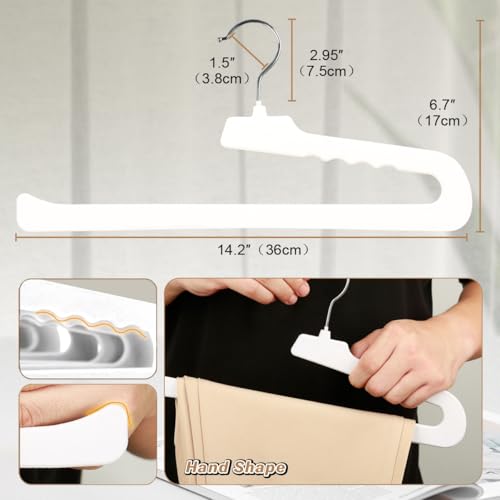Velvet Pant Hangers Open End,8 Pack Non Slip White Felt Trouser Hangers - color: White