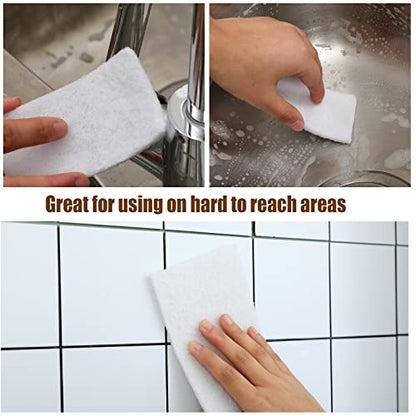 Eaasty 20 Pcs White Scrubbing Pad Non Scratch Scouring Pads, 4.5 x 9.8 Inch - size: 4.5 x 9.8 Inch