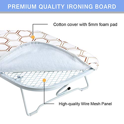 SheeChung Small Ironing Board 30"Lx12"W,Tabletop Iron Board with Mesh Metal - style: Hexagon-30X12