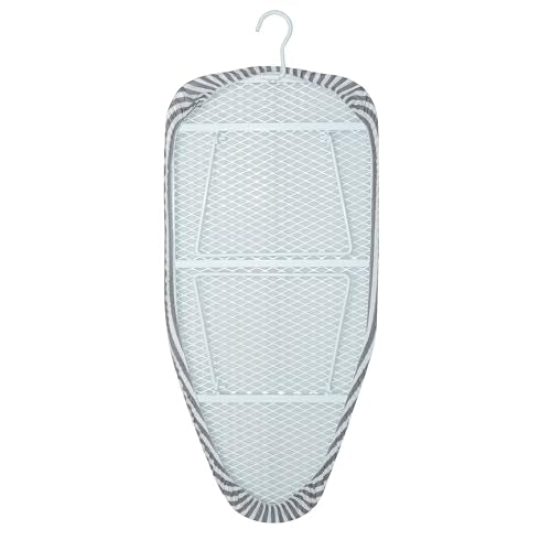 Honey-Can-Do Steel Tabletop Ironing Board with Folding Legs, Grey and White Stripe Cotton Cover, Compact Space-Saving Design, 30" L x 6" H - color: Gray, size: 29" L x 13" W