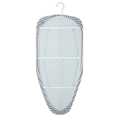 Honey-Can-Do Steel Tabletop Ironing Board with Folding Legs, Grey and White Stripe Cotton Cover, Compact Space-Saving Design, 30" L x 6" H - color: Gray, size: 29" L x 13" W