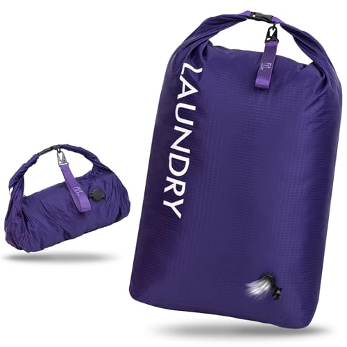 Travel Laundry Bag, Vacuum Compression Dirty Clothes Travel Bag - color: Purple, size: Large