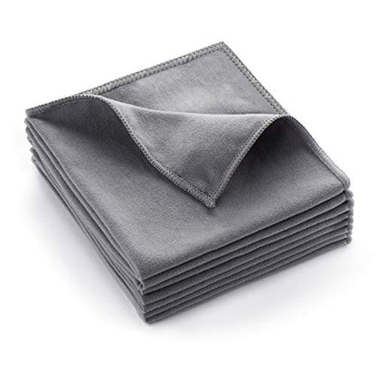 8 Pack Microfiber Screen Cleaning Cloth,Premium Double-Sided Suede Microfiber Cloths for Glasses,Lenses,Computer,Phone,TV,Electronic Device Screens Wipes Cloth,12 x 12 Inches,Grey - color: Grey
