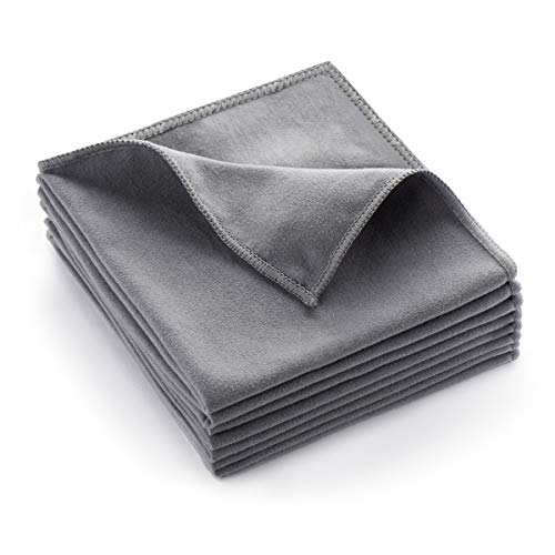 8 Pack Microfiber Screen Cleaning Cloth,Premium Double-Sided Suede Microfiber Cloths for Glasses,Lenses,Computer,Phone,TV,Electronic Device Screens Wipes Cloth,12 x 12 Inches,Grey - color: Grey