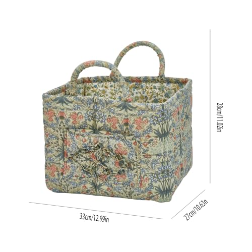 Boho Fabric Storage Basket, Large Capacity Laundry Basket, 12.2'' x 10.23'' x 10.23'' Collapsible Laundry Hamper with Easy Carry Handles (C Multi-Color 10, L) - color: C Multi-Color 10