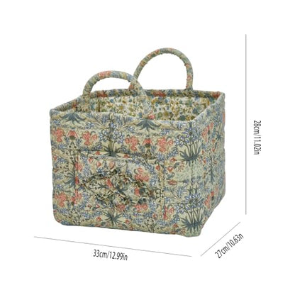 Boho Fabric Storage Basket, Large Capacity Laundry Basket, 12.2'' x 10.23'' x 10.23'' Collapsible Laundry Hamper with Easy Carry Handles (C Multi-Color 10, L) - color: C Multi-Color 10