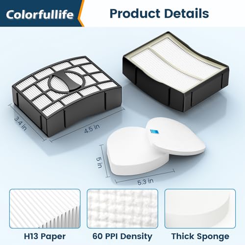 4 Foam&Felt Filters Vacuum Filter Replacement for Shark Navigator Lift Away - size: ZU560 -4 Foam & Felt Filters