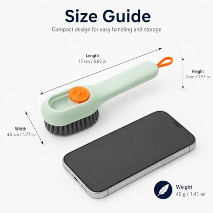 Liquid Dispensing Shoe Cleaning Brush, Soft Bristle Laundry Scrub Brush