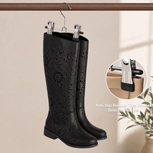 Adjustable Stainless Steel Shoe Rack Pants Folder Multi-Functional Portable Travel Laundry Washing Machine Rack Hooks Socks Clip Boot Hanger Set of 6 (6) - color: 6