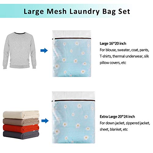 GOGOODA Mesh Laundry Bag for Delicates - size: 1 Large Bag, 1 Extra Large Bag