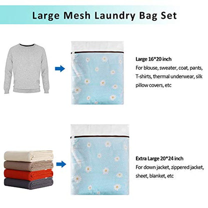 GOGOODA Mesh Laundry Bag for Delicates - size: 1 Large Bag, 1 Extra Large Bag