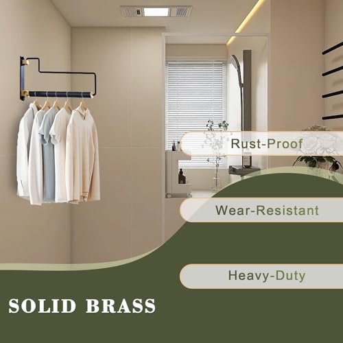 NEWRAIN Clothes Drying Rack, Laundry Racks for Drying Clothes, Wall Mounted Swing Arm Clothes Hanger for Laundry Room, Garage, Indoor & Outdoor Use,Black - color: Black, size: Trapezoid