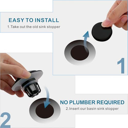 WELSAN Oil Rubbed Bronze Bathroom Sink Drain Stopper 1 1/8"-1 1/2", 2 Pack - color: Oil Rubbed Bronze-2