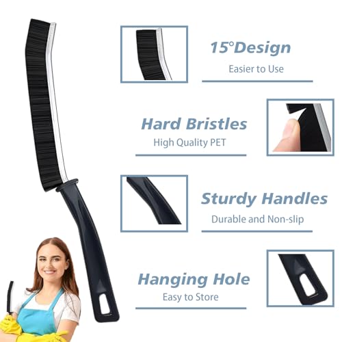 Crevice Cleaning Brush Magic Brush Tool, Bathroom Tile Groove Gap Radiator Window Sink Alloy Cleaning Scrubbing Brushes with Long Handle, Thin Cleaning Supplies for Home Kitchen Narrow Corners