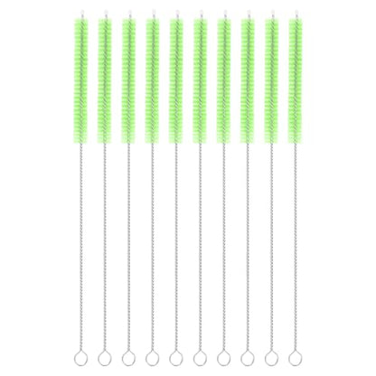 uxcell 10Pcs Drinking Straw Cleaning Brushes, 10" x 2/8" Nylon Bristles Long Straw Brush Pipe Cleaner for Washing Straws Pot Spout, Sippy Cup, Bottle and Tube (Green) - color: Green, size: 10" x 2/8"