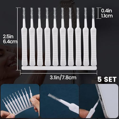 50 Pcs Shower Head Cleaning Brush, Shower Head Cleaner Tool Multifunctional Shower Head Cleaning Brushes for Household Bathroom - color: White,50pcs