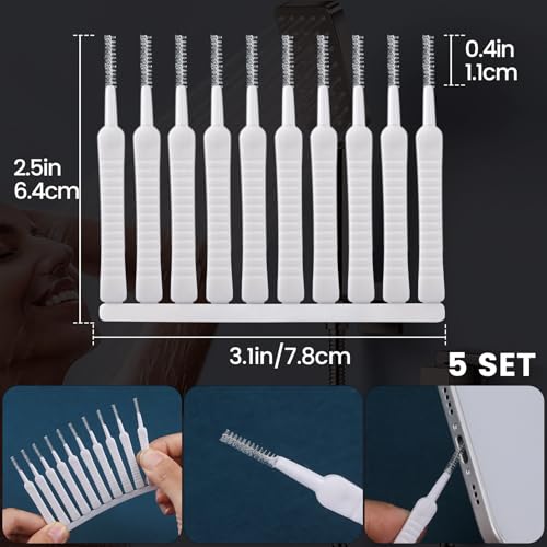 50 Pcs Shower Head Cleaning Brush, Shower Head Cleaner Tool Multifunctional Shower Head Cleaning Brushes for Household Bathroom - color: White,50pcs