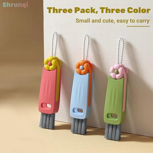 3 in 1 Bottle Cleaning Brush Set, Multifunction Silicone Cup Lid Gap Cleaner, Home Kitchen Crevice Cleaning Tools, Cute Colorful Rabbit，3 Pcs - color: 3 Pcs Colorful Rabbit