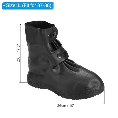 PATIKIL L Waterproof Shoe Cover, 1 Pair Reusable Non-Slip TPE Rain Shoe Cover Snow Boot Protector Overshoes Galoshes for Men and Women Rainy Outdoor, Black - color: Black, size: Large