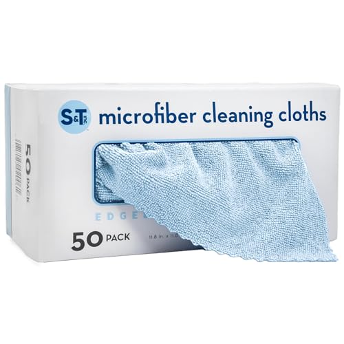 S&T INC. Microfiber Cleaning Cloth, 50 Pack, 11.8" x 11.8", Blue - color: Blue (1 Pack)