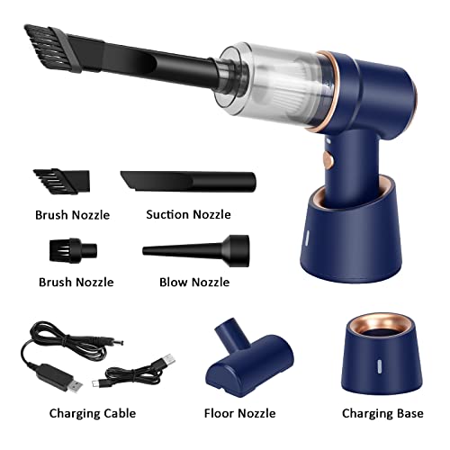 8Kpa Mini Handheld Vacuum Cleaner, 120W High Power Cordless Keyboard Vacuum, 2-in-1 Desk Vacuum & Air Duster with LED Light & Multi-Nozzles for Car, Computer, Sewing Machine