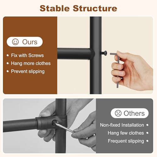 Hoctieon Double Rod Z Rack, Rolling Clothes Racks with Z-Base, Adjustable Clothing Rack, Standing Clothes Rack, Metal Clothing Racks for Hanging Clothes, Portable Garment Rack, Black - color: Black (1 Pack)