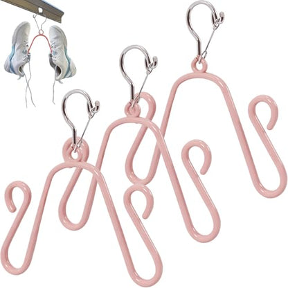 Shoe Drying Hanger for Washing Machine Shoes – Stainless Steel 3-Pack, Space-Saving Sneaker Dryer for Fast Air Drying, Laundry Room & Closet Shoe Organizer (Pastel Pink) - color: Pastel Pink