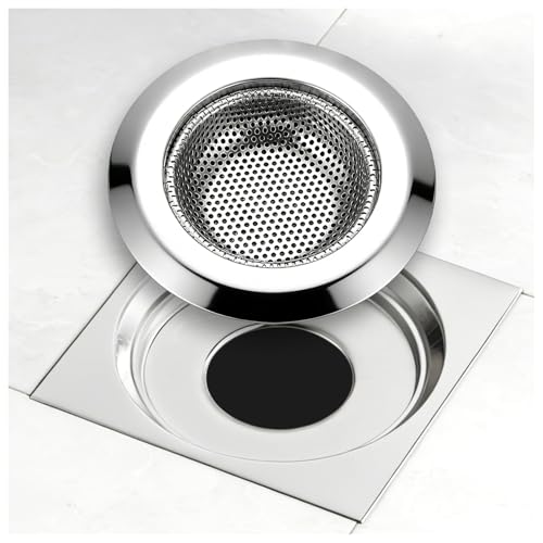 Bathtub Drain Strainer，2.87 inch Bathtub Floor Shower Hair Drain Catcher Cover, Stainless Steel Bathroom Sink Strainer Filter Basket for Bathroom Sink, Wash Basin