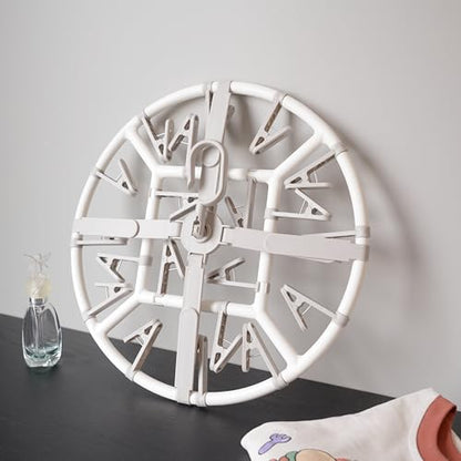 Foshine Clothes Drying Racks Foldable Clip Hangers with 20 Drying Clips - color: Light Grey-circle