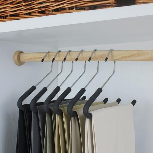 Open Ended Pants Coat Hangers, 20 Pack Non-Slip Foam Padded Pants Hangers, Space Saving Heavy Duty for Jeans, Trousers, Slacks - size: 20 Pack