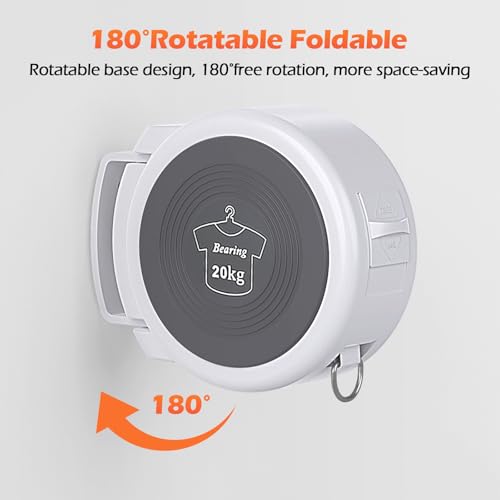 Retractable Clothesline, Foldable Indoor Clothes Line With Fixed Drying Hole, Heavy Duty Portable Laundry Line for Bedroom, Bathroom, Balconies