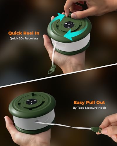 Camping String Lights, Retractable 32.8FT Rechargeable Fairy Light - color: Green