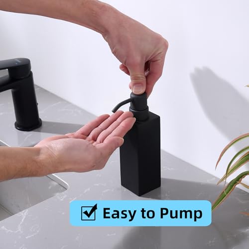 Matte Black Soap Dispenser, Countertop Lotion Resin Bottles with Rust Proof Black Pump, Refillable Liquid Hand Soap Jar, Resin Shower Dispensers for Bathroom, Kitchen - color: Make Black