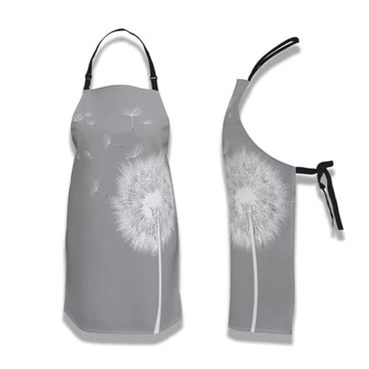 Cooking Apron for Women Dandelion Kitchen Aprons for Men for Kitchen Restaurant BBQ Painting Crafting Gardening 27” (W) x 31” (H), Waterproof Apron - color: Dandelion