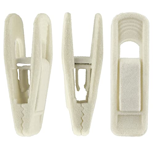 Velvet Hangers Clips, 40 Pack Pants Clips, Strong Finger Clips Ivory - color: Ivory, size: 40 Pack