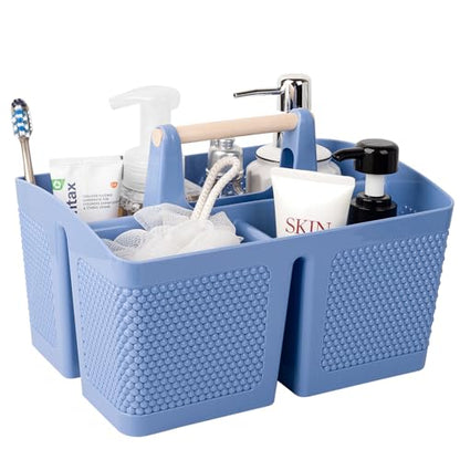 Plastic Shower Caddy, Portable Shower Basket with Handle, Dark Blue - color: Dark Blue