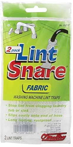 O'Malley Lot of 12 Lint Snare Fabric Washing Machine Traps with Ties Clamps (6 Packs of 2)