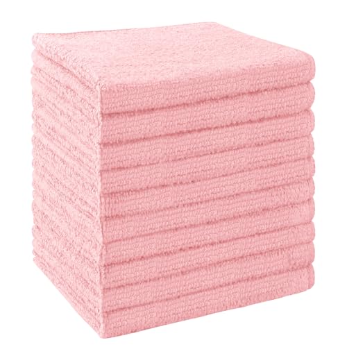 UNIMADE Washcloths 10 Pack Face Towels (12" x 12"), Highly Soft Wash Cloths - color: Pink, size: 10Pack