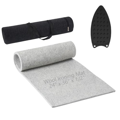 Wool Pressing Mat for Quilting, 24" X 36" Portable Wool Ironing Mat 100% Felted Wool Iron Board for Quilters, Great for Quilting & Sewing Projects - size: 24" x 36"
